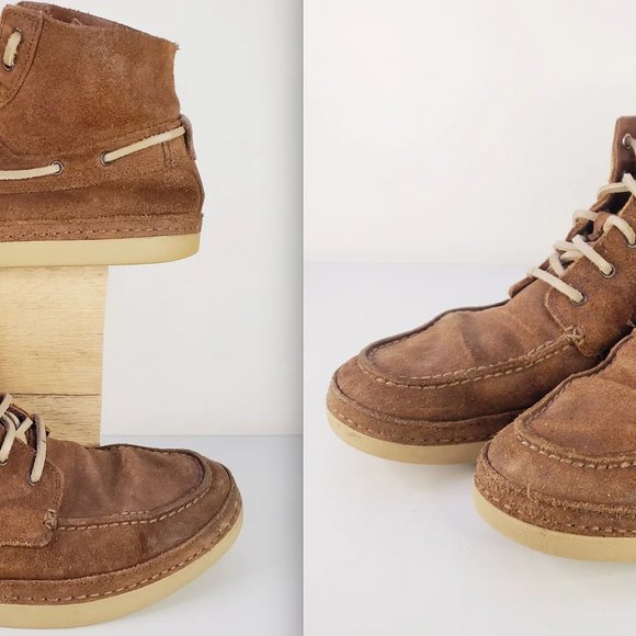 UGG Mens Boots Shoes Size 11.5 Brown Leather Vibram 1006144 Chukka Lace Up Mid - Picture 5 of 5